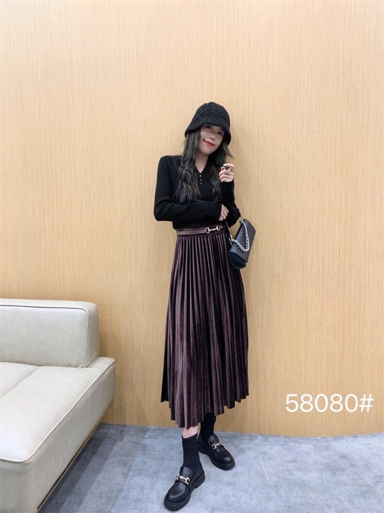 丝绒百褶裙，其它，千百莲