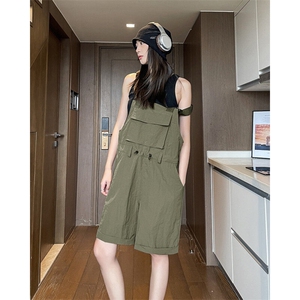 217-2-K2400-P75控价118情侣连体衣背带裤男短裤工装休闲裤女图片