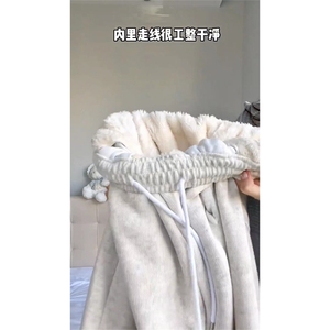 东北抗寒零下40度裤子男保暖羊羔绒巨厚卫裤加绒运动裤-WK02-P65