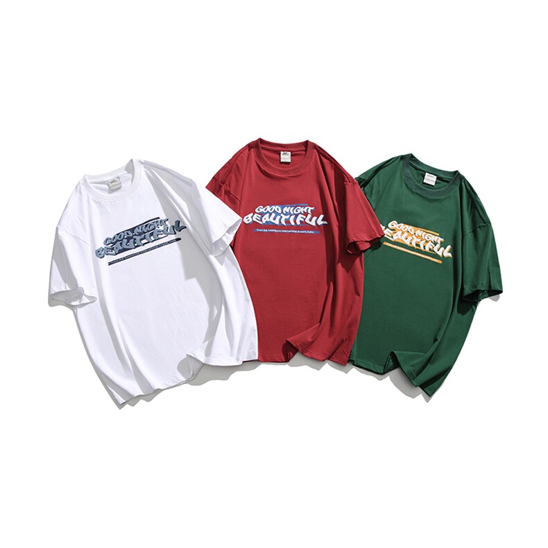 外27-2GANYOU日系240g跑量款基础字母印花T恤TX67-P38，男装T恤，新杭派外27-2