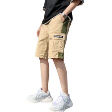 夏季工装短裤男孩子纯棉修身五分裤青少年潮流休闲裤S502，男装休闲裤，星座509