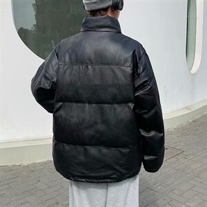 冬季棉衣男潮ins立领韩版潮流宽松pu皮棉服潮牌加厚外套my001-p90,男装皮衣,星座1008-2