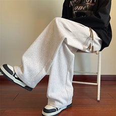 男士春秋季潮牌宽松立体裤腰直筒休闲裤子百搭纯色垂感阔腿运动裤，女装休闲裤，星座506A
