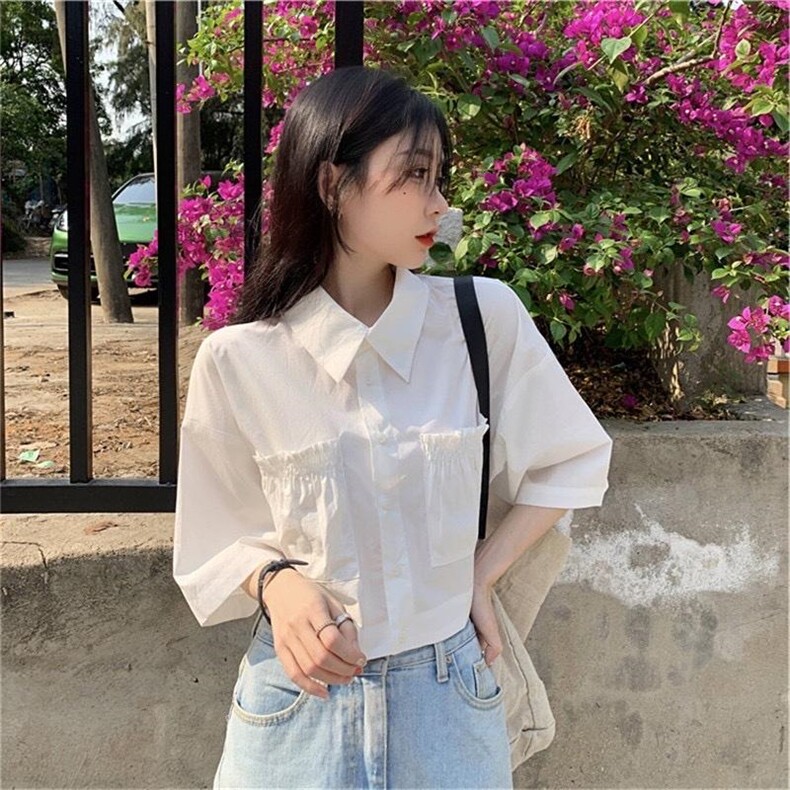 新款现货口袋打皱短款小衫，其它，魅力布梵