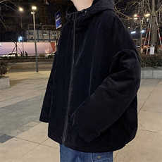 青年新款日系外套连帽灯芯绒时尚流行潮纯色慵懒休闲W1187-P50，男装夹克，星座512-2