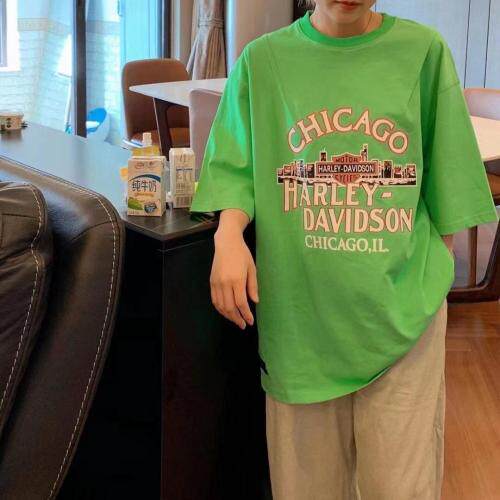 夏季新款捏皱印花T，女装，HV7ING