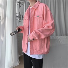 JK950/P65秋装港风夹克男士破洞刺绣夹克情侣大码外套男控99,男装夹克,电商A141
