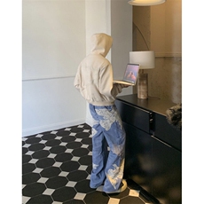 【有货】N6014CC-特P65蕾丝和平鸽贴布刺绣牛仔裤男女款裤子，男装牛仔裤，星座1007（原301D）