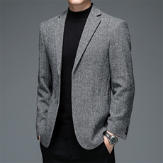 西装外套男2023秋季新款羊毛商务休闲西服中年便西爸爸装单件上衣，男装西服，电商B212（原钱塘6029）