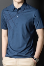 短袖t恤男夏季新品男士时尚休闲polo翻领衫冰丝棉T恤男韩版潮流，男装T恤，电商B212（原钱塘6029）