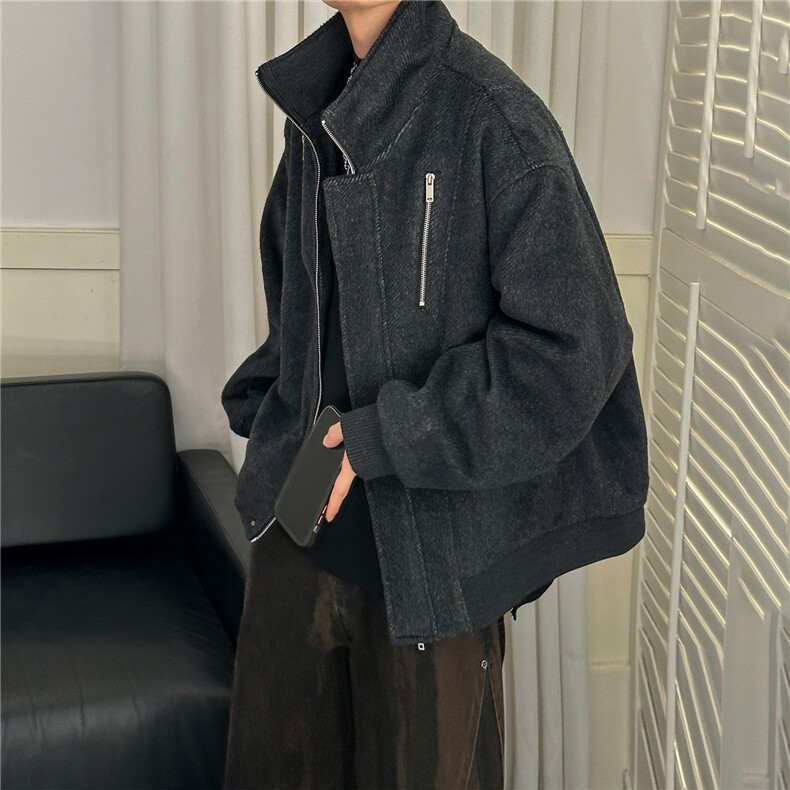现货羊毛呢夹克外套秋冬加厚呢大衣短款A351-AJ2602-P125控188,男装夹克,电商A351