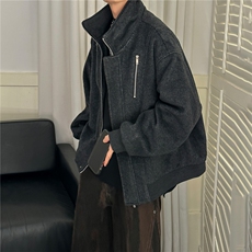 现货羊毛呢夹克外套秋冬加厚呢大衣短款A351-AJ2602-P125控188，男装夹克，电商A351