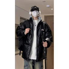 冬季皮棉衣男加厚连帽假两件男士棉服潮棉袄青年A266-P02-P100，男装棉衣，电商A266