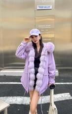 狐狸毛派克服，其它，贻思茗