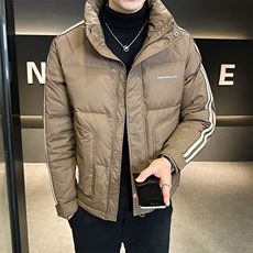 2025新款冬季男士羽绒服条纹加厚保暖外套A313-6306-P100特批，男装羽绒服，电商A313