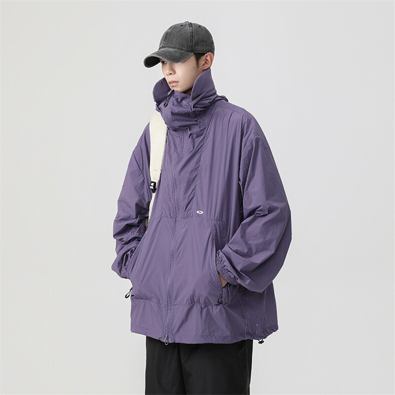 港风大码复古山系户外薄款男女连帽防晒服XZ213-JKFS001-P55控78,男装夹克,星座213