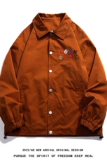 白底22秋冬新品潮牌字母印花翻领教练服情侣夹克外套JK316P50控68，男装夹克，电商A247-1