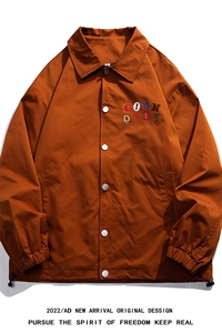 白底22秋冬新品潮牌字母印花翻领教练服情侣夹克外套JK316P50控68图片