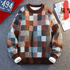 【抖音得物】2025秋季时尚毛衣针织衫男士圆领宽松长袖，男装针织衫/毛衣，电商A113