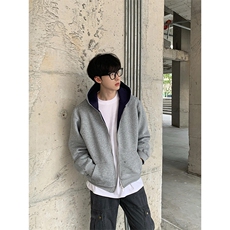 抖音得物高品质二开26春装美式重磅宽松结构双面连帽卫衣外套W68，女装短外套，电商A486-1