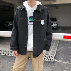 2021春季港风牛仔外套男chic韩版简约百搭坠感夹克上衣J/，男装夹克，电商D202