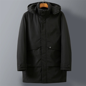 YT52023冬季新男士羽绒服男装连帽中长款白鸭绒潮流加厚保暖P355图片