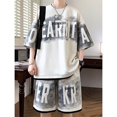 冰丝短袖t恤男套装夏季2025新款潮牌青少年半袖穿搭配一整套衣服，男装T恤，星座1210-1