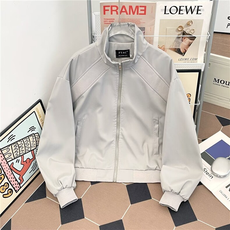 立领棒球服男春秋季保暖棉服潮牌夹克6113P60，男装夹克，星座410-2