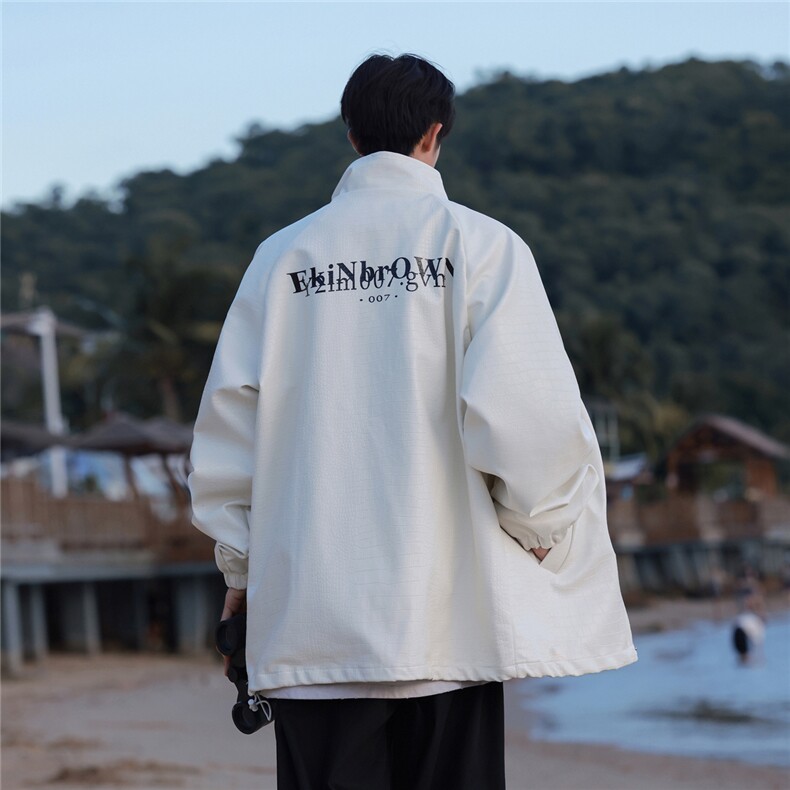 1港风鳄鱼纹皮中性潮流大码M-5XL夹克男成分PUJK7570P85控128，男装夹克，星座226-2