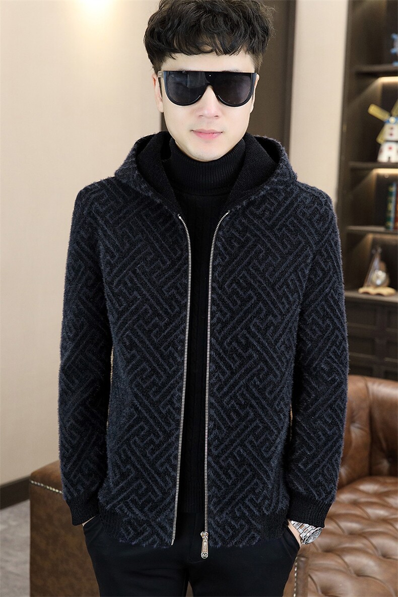 冬季新款男士加厚加棉连帽修身时尚毛呢大衣外套男D72P155控238,男装毛呢大衣,电商B226