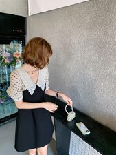 假两件连衣裙，两个色，女装连衣裙，约她