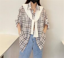 夏季格子防晒衬衣，其它，魅丽女孩