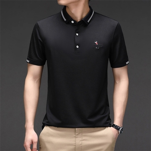 夏季男士短袖POLO衫2024新款半袖T恤休闲商务爸爸装翻领上衣男P40图片