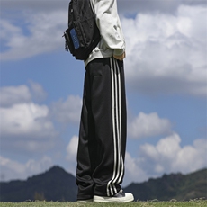 美式潮卫裤男春秋季新款三条杠休闲裤宽松直筒运动长裤K7901-P35，男装休闲裤，星座505-3