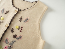 2025年秋季时尚百搭通勤简约休闲刺绣马甲，女装马甲，绒知纯羊绒