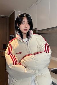 秋冬新款港风条纹刺绣立领保暖棉服面包服 XZ213-MY5529-P98控128图片