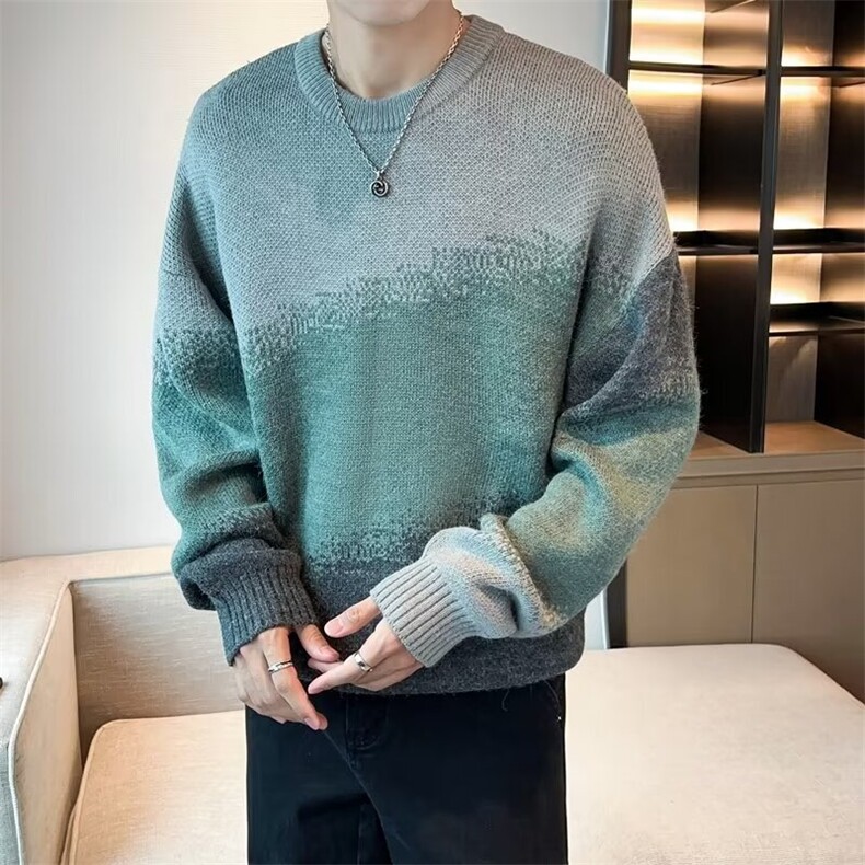 扎染毛衣男大码潮牌i宽松休闲针织衫春秋情侣内搭毛线衣MY07/P42,男装针织衫/毛衣,星座506