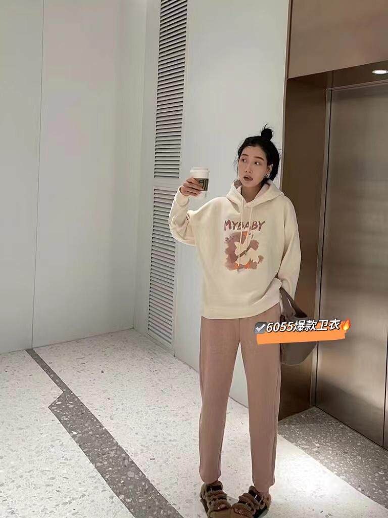 小白鸭加绒卫衣，女装卫衣/绒衫，一杭