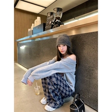 2025新款春夏条纹女休闲阔腿裤，女装休闲裤，星座506A