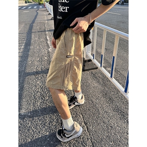大量现货 夏季薄款条纹休闲短裤男女设计感小众速干裤DK706-P40图片
