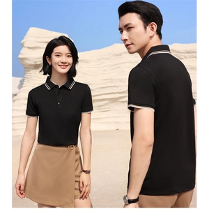 夏季团服定制LOGO冰丝200克冰氧棉短袖POLO衫男女同款上衣D661P25图片