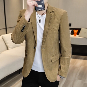 XZ8598P85新款灯芯绒休闲西装男外套韩版修身单西服上衣潮流韩版