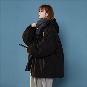 现货中性冲锋棉衣女刺绣连帽棉服1118-1-Q121-P85限价108图片