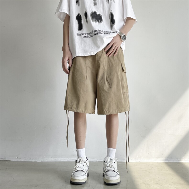 日系简约纯色工装短裤男夏季潮流百搭cityboy宽松休闲运动五分裤,男装牛仔裤,星座410-6（原星座1304-1）