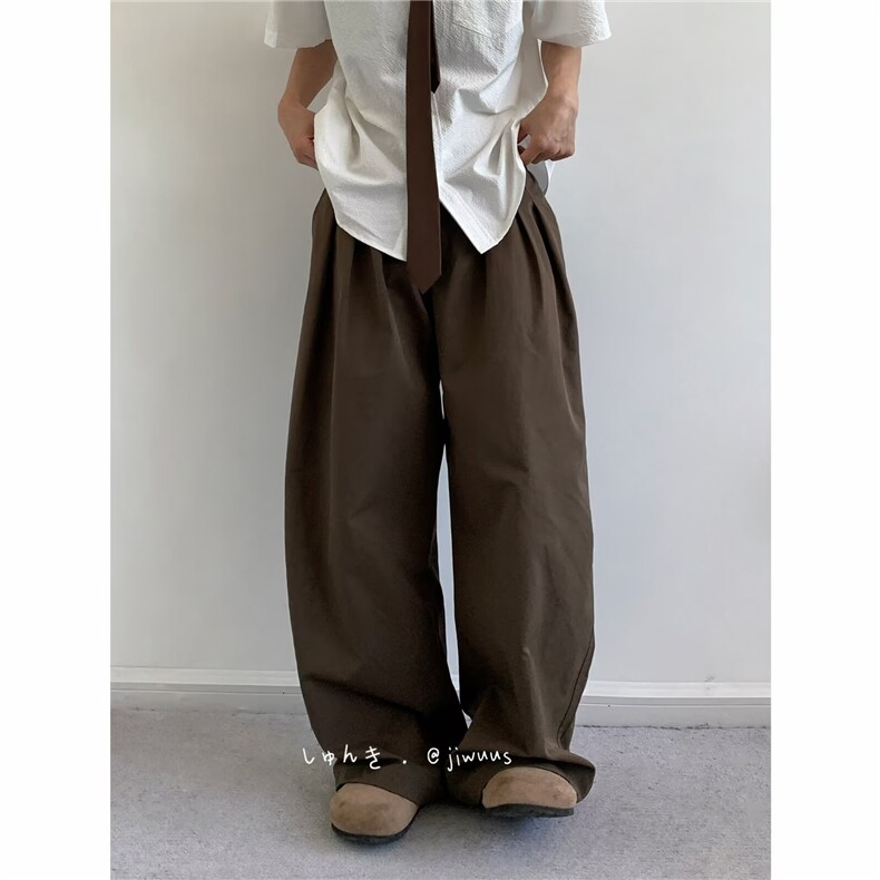 W10656-P43网图现货日系复古基础款工装长裤宽松直筒阔腿休闲裤，男装工装外套，星座1608