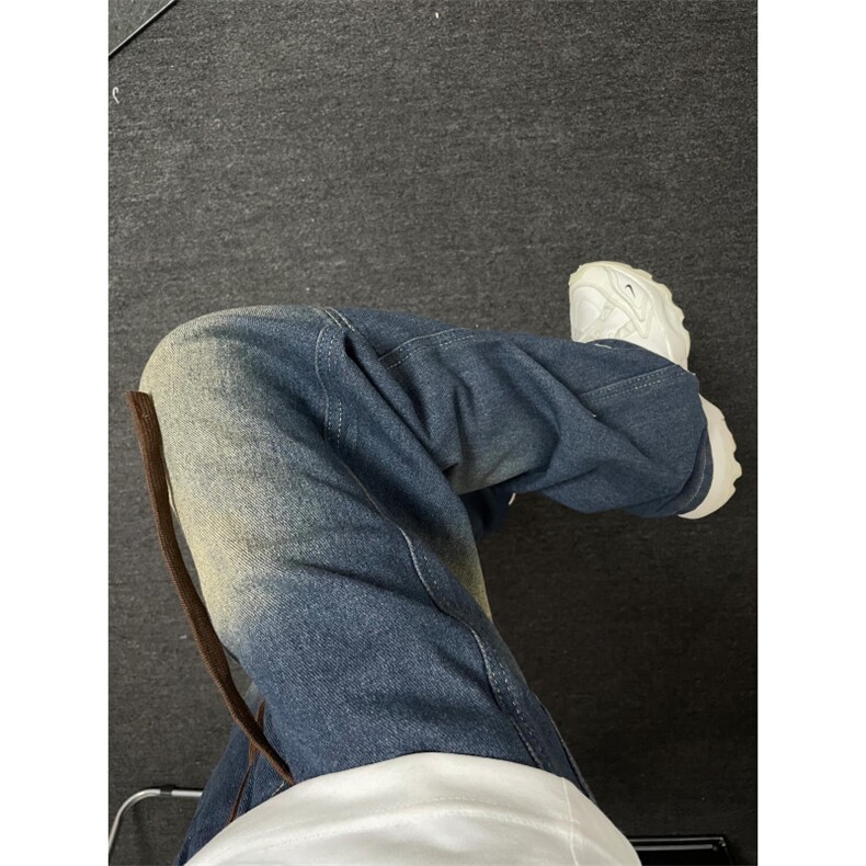 【有货】美式复古牛仔裤男设计感小众裤子NZK9101PP-特P55,男装牛仔裤,星座1007（原301D）