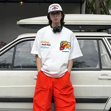 万针全刺绣工艺抖音得物高品质260克重磅纯棉双纱美式高街短袖T恤，男装T恤，电商A486-1