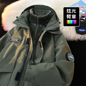 冲锋衣三合一可拆卸秋冬季户外发光臂章登山服外套CZ3458 P130图片