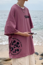 1图案已注册港风日系情侣大码M-5XL风短袖T恤男DT7654P28控45，男装T恤，星座226-2