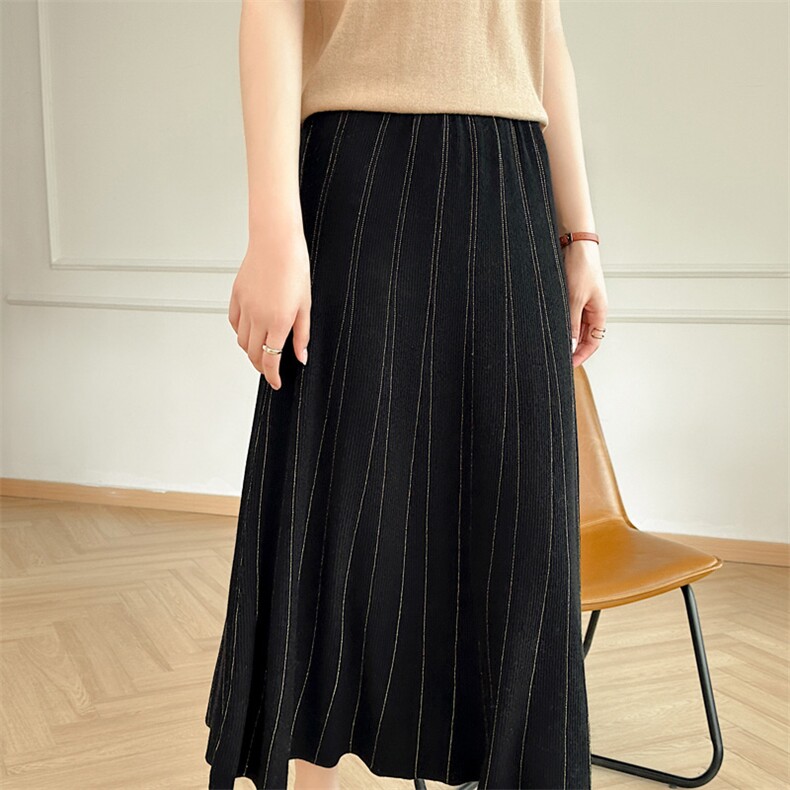 2024年秋季时尚气质百搭简约中长款潮流半身裙，女装半身裙，庆大羊绒